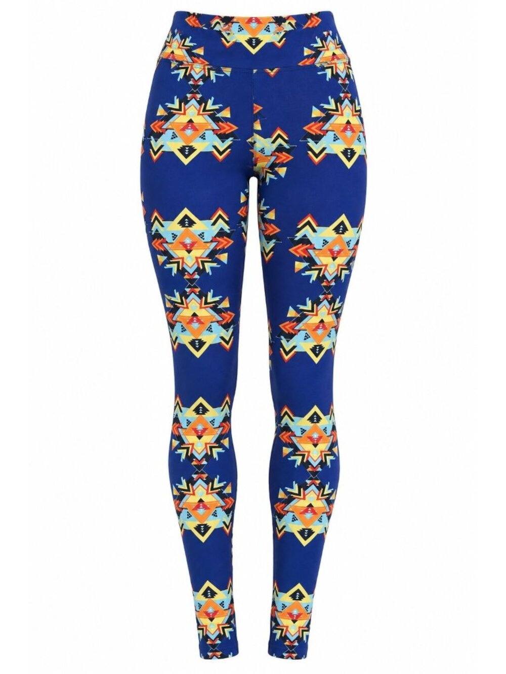 LuLaRoe Small Blue Geometric Tribal Print Leggings Buttery Soft Stretch Pull On